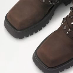 Square Toe Hardware Biker Boot -Farah images 741