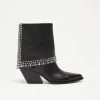 Studded Mid-Calf Ankle Boot