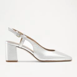 Slingback Metallic Block Heel