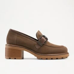Buckle Loafer With Low Stack Heel