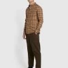 Farah Hawtin Relaxed Fit Canvas Trousers In Olive Green