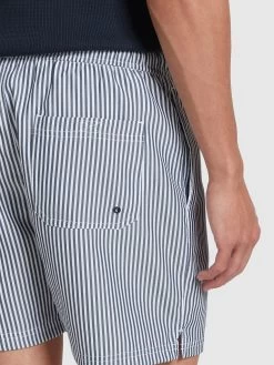 Farah Colbert Seersucker Stripe Swim Shorts In True Navy -Farah itkpu69retquyz1z7y23