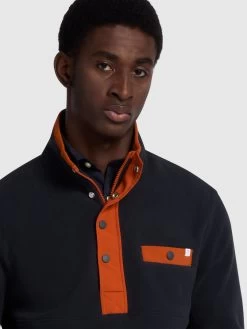 Farah Garda Regular Fit Quarter Zip Fleece Sweatshirt In True Navy -Farah itvkpxo6mcn0bfmz9wba