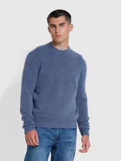 Farah Spero Regular Fit Crew Neck Jumper In River Bed