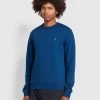 Farah Tim Organic Cotton Crew Neck Sweatshirt In Blue Peony -Farah ixfuyom6mxai7q0avd9j fd950e22 9ca6 43a5 93d2 fb05860bd7bf