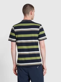 Farah Caspar Regular Fit Stripe T-Shirt In True Navy -Farah j5rlkuh8xpdzdu78i7ur