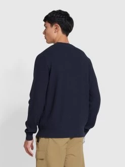Farah Edwards Crew Neck Jumper In True Navy -Farah jhgt8skaacmnuipicyio