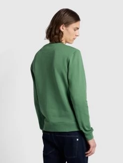 Farah Tim Slim Fit Crew Neck Sweatshirt In Wreath Green -Farah jubpcuvfr436dirgto4d