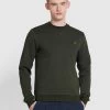 Farah Tim Organic Cotton Crew Neck Sweatshirt In Evergreen 2 Farah Tim Organic Cotton Crew Neck Sweatshirt In Evergreen -Farah k2gjmzpr9ffsqk9dtxtr