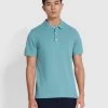Farah Blanes Organic Cotton Short Sleeve Polo Shirt In Brook Blue -Farah l4wbtxa6fgdfemuex5lt