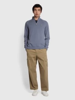 Farah Greenport Regular Fit Twill Cargo Trousers In Beige