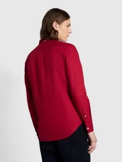 Farah Brewer Slim Fit Organic Cotton Oxford Shirt In Warm Red -Farah lptkxqm49akqhh62lnpy