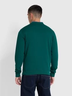 Farah Tim Organic Cotton Crew Neck Sweatshirt In Botanic Green -Farah lttkz1cminrqf2fo6qlb