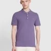 Farah Blanes Organic Cotton Short Sleeve Polo Shirt In Slate Purple -Farah lz5lwadzcluvjd3b0svv