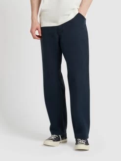 Farah Greenport Utility Canvas Trousers In True Navy