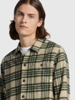 Farah Torino Casual Fit Long Sleeve Check Overhirt In Smoky Brown Marl -Farah mebnjcy768tis3x3hqxu