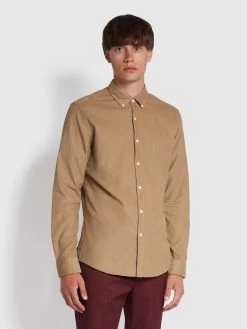 Farah Fontella Slim Fit Corduroy Shirt In Beige