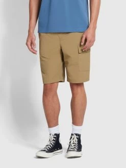 Farah Mayhew Drawstring Shorts In True Khaki