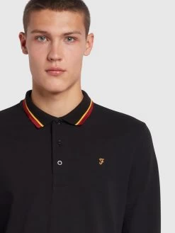 Farah Freddie Slim Fit Organic Cotton Polo Shirt In Black -Farah ojb06bg7v3vly4ekhikm
