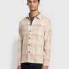 Farah Marks Relaxed Fit Check Overshirt In Straw Beige -Farah olmkuyewosuzvo4axv6y