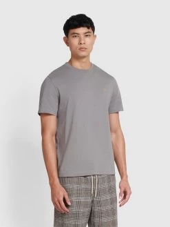 Farah Danny Regular Fit Organic Cotton T-Shirt In Rail Grey