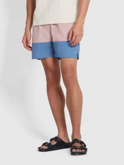 Farah Colbert Panelled Swim Shorts In Sheaf Blue