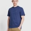 Farah Oakland Regular Fit Bretton Stripe T-Shirt In Rich Indigo