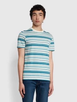 Farah Archer Slim Fit Short Sleeve T-Shirt In Marina Blue