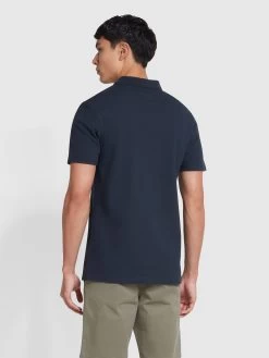 Farah Forster Textured Polo Shirt In Indigo -Farah ptugqnd4f1ttnatszick