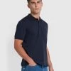 Farah Volo Organic Cotton Textured Polo Shirt In True Navy 2 Farah Volo Organic Cotton Textured Polo Shirt In True Navy -Farah pytvebwtxqoxjeaeeprg