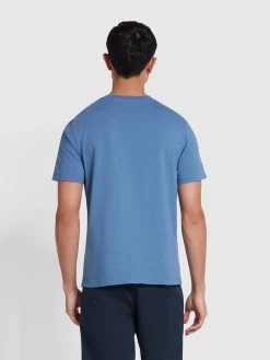 Farah Danny Regular Fit Organic Cotton T-Shirt In Sheaf Blue -Farah q1noj3xt5315uwfugpos