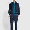 Farah Hawtin Tapered Fit Drawstring Trousers In True Navy