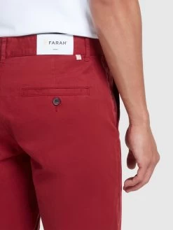 Farah Hawk Short Garment Dye Twill Shorts In Clay Red -Farah qjohsksrilei2a1utn9d