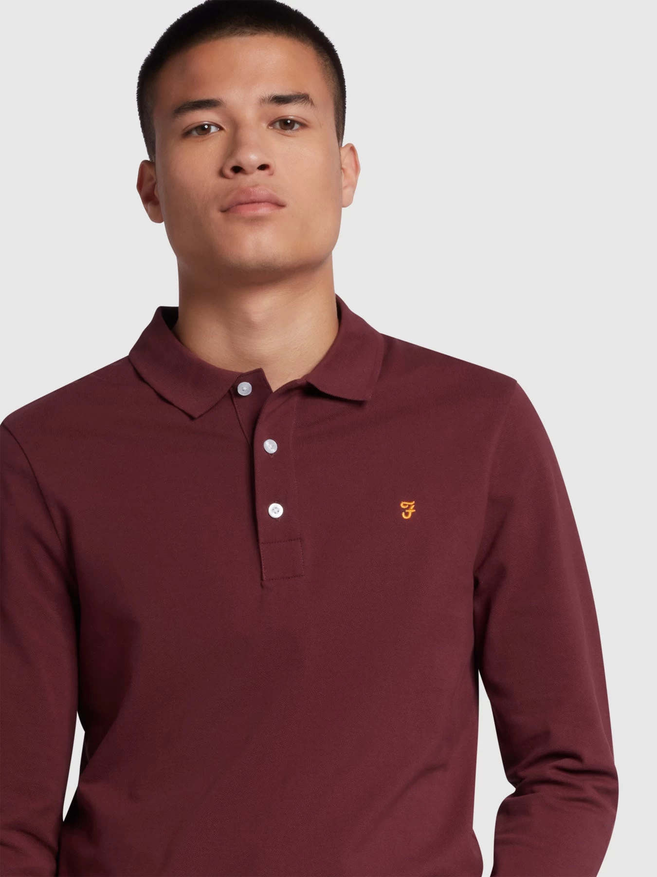 Blanes Organic Cotton Long Sleeve Polo Shirt In Farah Red 6 Blanes Organic Cotton Long Sleeve Polo Shirt In Farah Red - Image 4