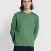 Farah Tim Slim Fit Crew Neck Sweatshirt In Wreath Green
