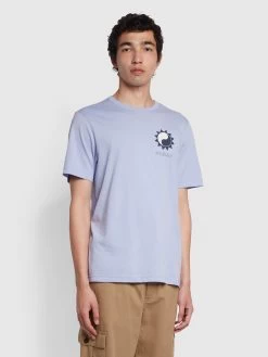 Farah Mackey Regular Fit Organic Cotton T-Shirt In Dusty Lilac