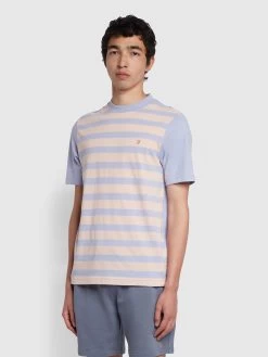 Farah Banks Regular Fit Organic Cotton T-Shirt In Corinthian Pink