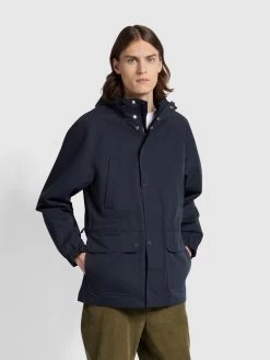 Farah Gunnar Parka Jacket In True Navy