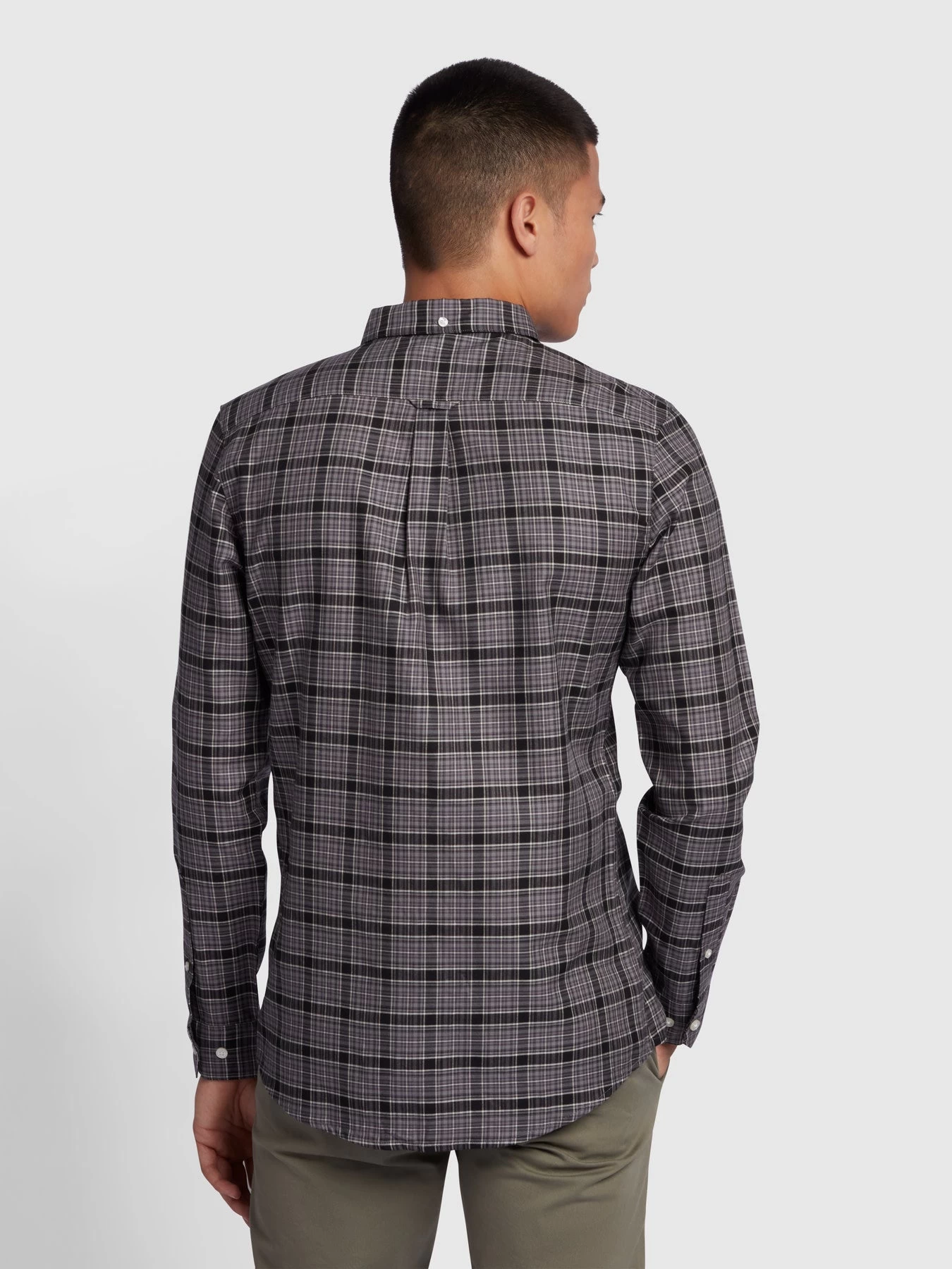 Farah Fraser Slim Fit Long Sleeve Check Shirt In Charcoal 5 Farah Fraser Slim Fit Long Sleeve Check Shirt In Charcoal - Image 3