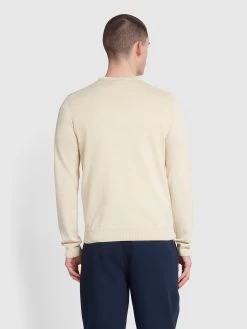 Farah Mullen Cotton Crew Neck Jumper In Fog -Farah tfgylrxcbgcyrvbclrfn