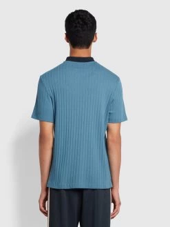 Farah Gardiner Regular Fit Ribbed Polo Shirt In Saxe -Farah tgl2kaag0ycrxdxlozjo