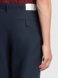 Farah Hawtin Relaxed Fit Hopsack Cropped Trousers In True Navy -Farah tgp2srrad7uysrtgbrt4