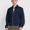 Farah Cane Organic Cotton Harrington Style Jacket In True Navy