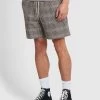 Farah Redwald Check Drawstring Shorts In True Khaki