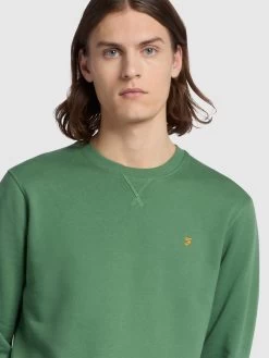 Farah Tim Slim Fit Crew Neck Sweatshirt In Wreath Green -Farah tshhpfybb2eozrbkejfo