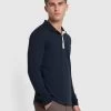 Farah Drexler Organic Cotton Long Sleeve Polo Shirt In True Navy -Farah tzl3wigg8tvxjpsgwisp