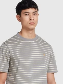 Farah Oakland Regular Fit Bretton Stripe T-Shirt In Rail Grey -Farah upgjwa6mjv4fmjaqrgno