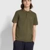 Farah Como Regular Fit Micro Check Polo Shirt In Olive Green -Farah vc5zpepuyyirtk7vjczp