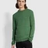 Farah Birchall Slim Fit Crew Neck Sweater In Wreath Green