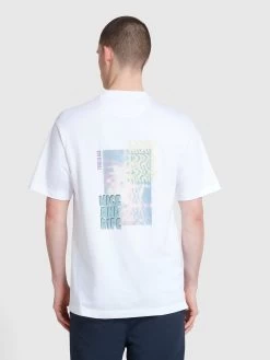 Blond Farah Logo Print T-Shirt In White -Farah vrwkfmqxljnccsexawrn
